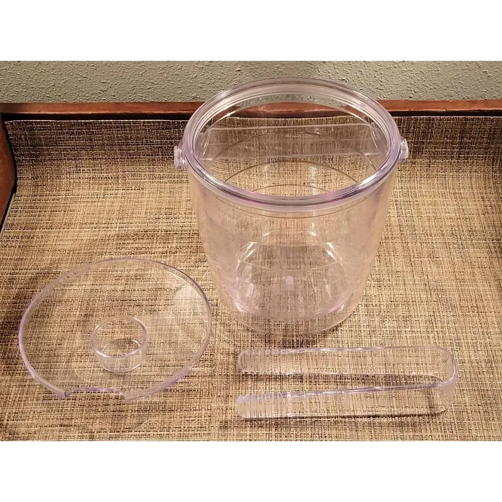 TERVIS Ice Bucket 2.5 qt Clear with Tongs and Handle
